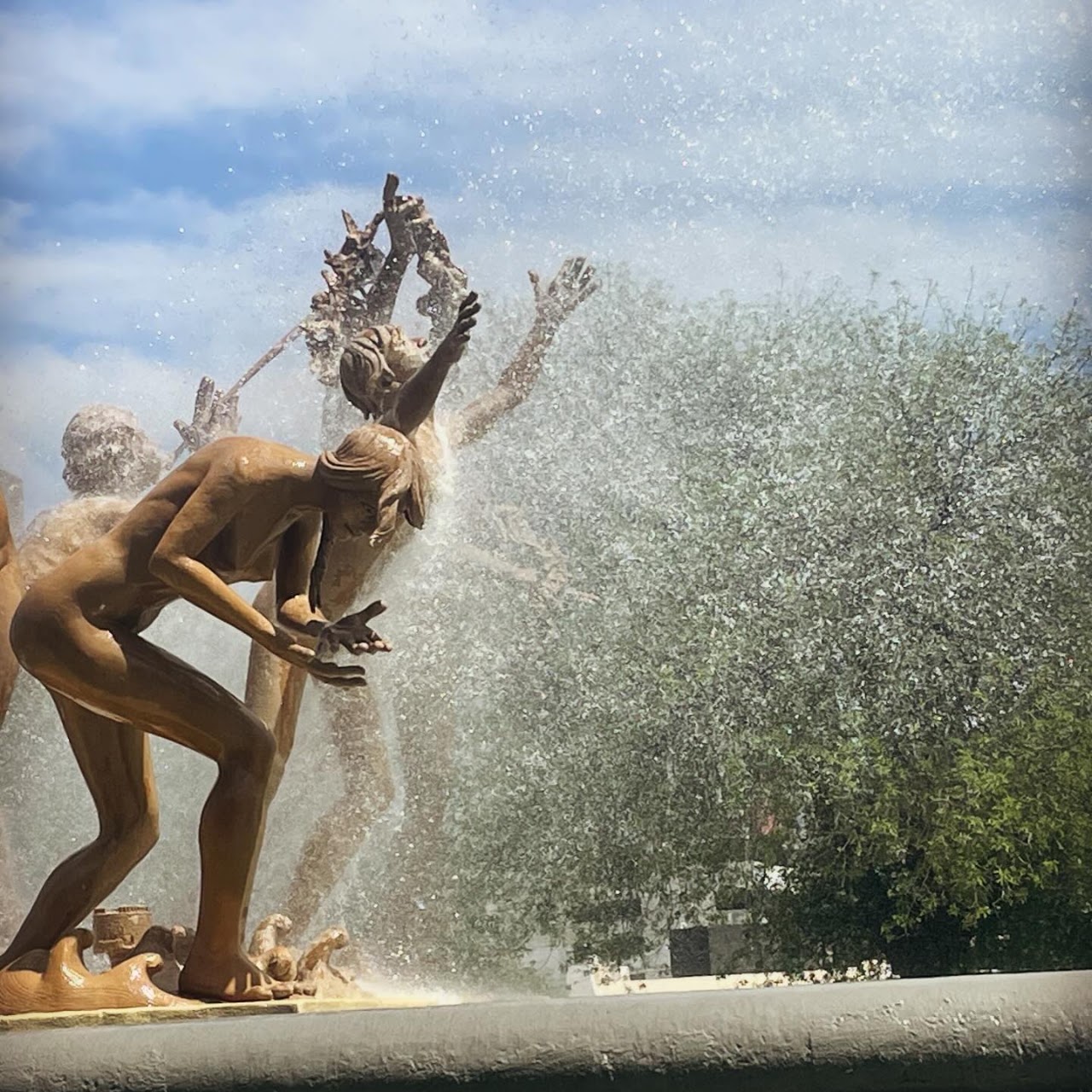 Detalle de la Fuente de Neptuno en Monterrey